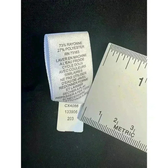 Pointelle Black Open Grandma Cardigan Sweater Buttonless Gathered at Back Size M - Picture 10 of 12